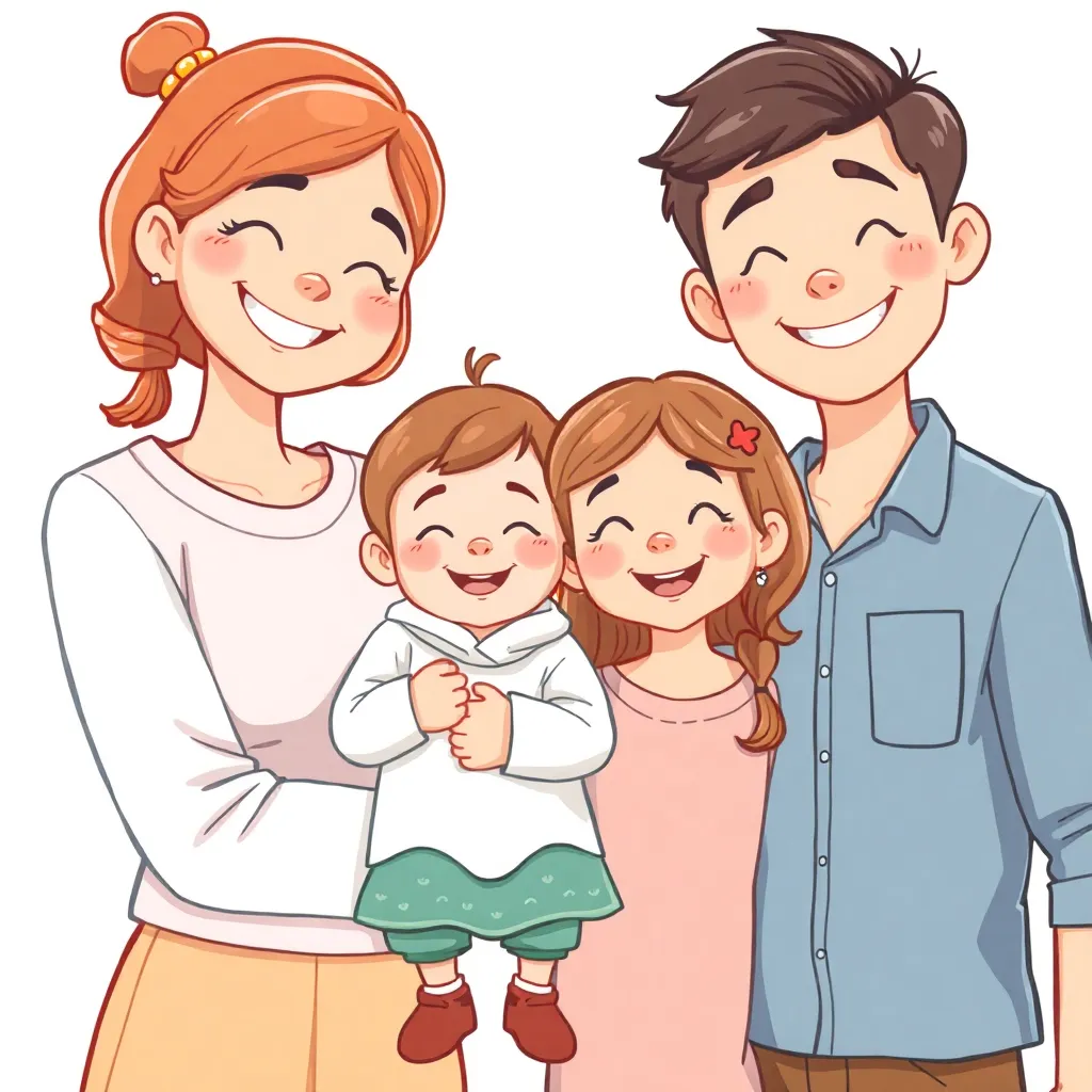 Zufriedene Familie